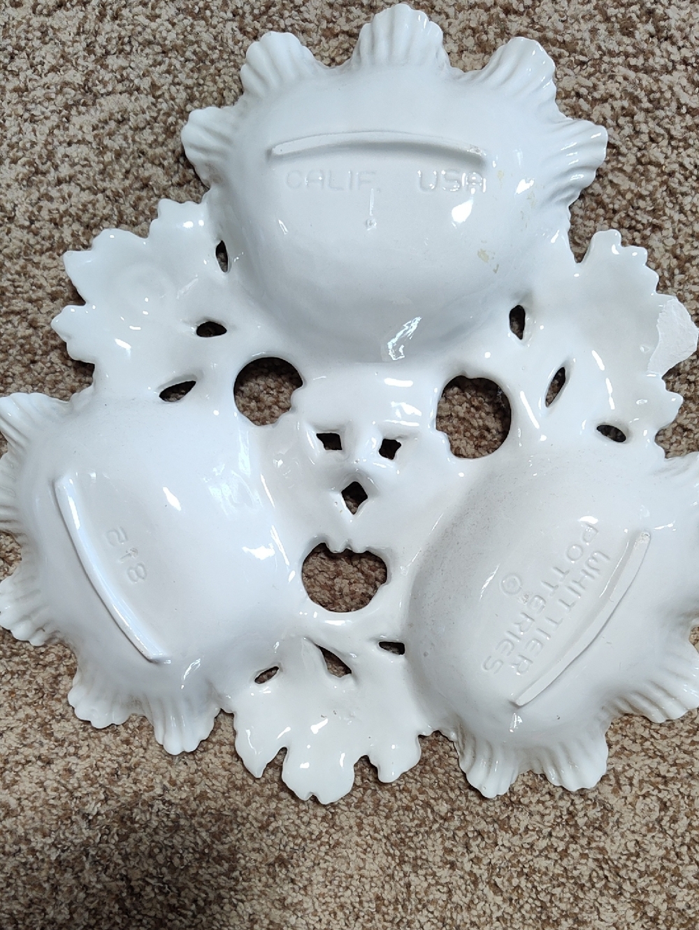 White Ceramic Wall Pocket Trio - Unknown Brand